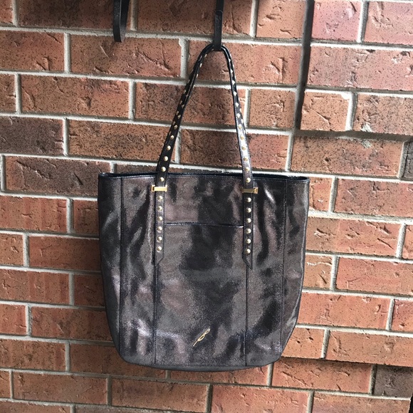 Brian Atwood leather metallic silver tote. - Picture 4 of 8